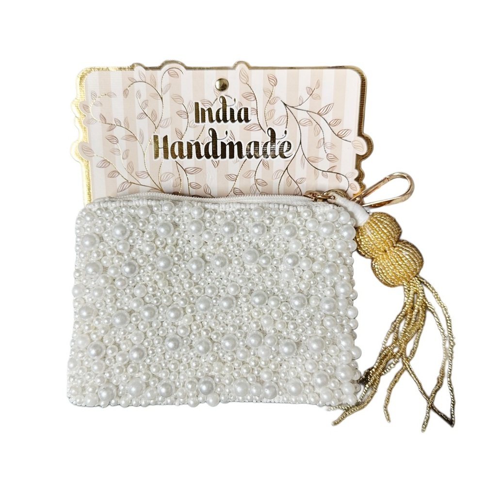 India Handmade Pearl Beaded Change Purse